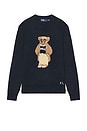 view 1 of 5 Cotton Crewneck Novelty Bear Sweater in Navy