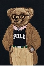 view 3 of 5 Cotton Crewneck Novelty Bear Sweater in Navy