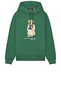 view 1 of 4 Fleece Novelty Bear Hoodie in Washed Forest Heather Green