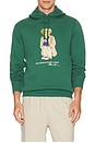 view 3 of 4 Fleece Novelty Bear Hoodie in Washed Forest Heather Green