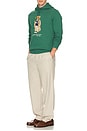 view 4 of 4 Fleece Novelty Bear Hoodie in Washed Forest Heather Green