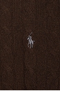 view 3 of 5 Wool Cashmere Cable Knit Crewneck Sweater in Cacao Brown Heather
