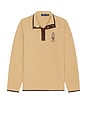 view 1 of 5 Fleece Novelty Heritage Bear Mockneck Sweatshirt in Camel