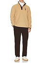 view 5 of 5 Fleece Novelty Heritage Bear Mockneck Sweatshirt in Camel