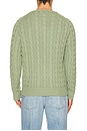 view 2 of 5 Cable Knit Crewneck Sweater in Fern Green Heather