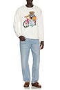 view 3 of 5 Long Sleeve Cotton Novelty Harbor Island Bear Rollneck Sweater in Deckwash White