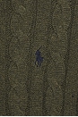 view 6 of 5 Cotton Cable Knit Crewneck Sweater in Olive Shrub Heather