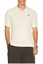view 1 of 5 Short Sleeve Cotton Cable Knit Polo Sweater in Andover Cream