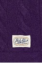 view 6 of 5 Wool Blend Cable Knit Rugby Polo Sweater in Purple Combo