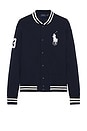 view 1 of 5 Athletic Fleece Big Pony Baseball Jacket in Cruise Navy