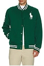 view 4 of 5 Big Pony Baseball Jacket in Tennis Green