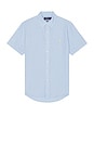 view 1 of 5 Short Sleeve Linen Shirt in Blue Hyacinth