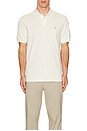 view 4 of 5 Mesh Short Sleeve Polo in Parchment Cream