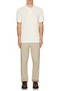 view 5 of 5 Mesh Short Sleeve Polo in Parchment Cream
