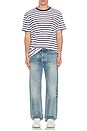 view 5 of 5 Short Sleeve Classic Stripe T-Shirt in White & Newport Navy