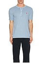 view 4 of 5 Short Sleeve Slub Jersey Henley T-Shirt in Chambray Blue