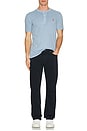 view 5 of 5 Short Sleeve Slub Jersey Henley T-Shirt in Chambray Blue