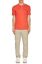 view 5 of 5 Short Sleeve Slub Jersey Henley T-Shirt in Spring Red
