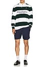 view 5 of 5 Wimbledon Terry Graphic Rugby Shirt in Moss Agate & White