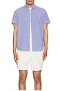 view 4 of 5 Seersucker Pocket Sport Shirt in Blue & White
