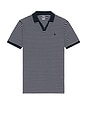 view 1 of 5 Short Sleeve Johnny Collar Polo in Navy & White