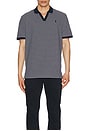 view 4 of 5 Short Sleeve Johnny Collar Polo in Navy & White