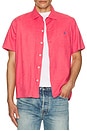 view 4 of 5 Short Sleeve Camp Pocket Sport Shirt in Pale Red