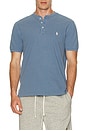 view 4 of 5 Short Sleeve Featherweight Mesh Henley in Capri Blue