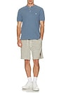 view 5 of 5 Short Sleeve Featherweight Mesh Henley in Capri Blue
