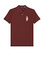 view 1 of 5 Short Sleeve Cotton Mesh Novelty Bear Polo in Red Wine