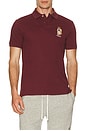view 4 of 5 Short Sleeve Cotton Mesh Novelty Bear Polo in Red Wine