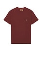 view 1 of 5 Short Sleeve Crewneck Pocket T-Shirt in Red Wine