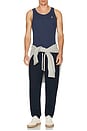 view 5 of 5 Sleeveless Jersey Knit Tank in Rustic Navy
