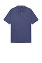 view 1 of 5 Short Sleeve Jersey Knit Garment Dyed Polo in Light Navy