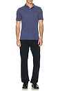 view 5 of 5 Short Sleeve Jersey Knit Garment Dyed Polo in Light Navy