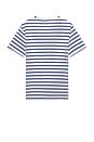 view 2 of 5 Jersey Knit Crewneck Stripe T-Shirt in White & Royal