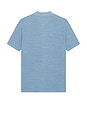 view 2 of 5 Short Sleeve Cotton Blend Sweater Shirt in Channel Blue