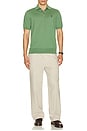 view 5 of 5 Short Sleeve Cotton Placket Pullover Sweater in Fatigue