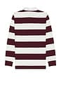 view 2 of 5 Long Sleeve Iconic Rugby Polo in Wine & Trophy Cream