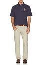 view 5 of 5 Short Sleeve Novelty Bear Polo in Faded Blue