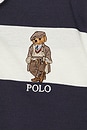 view 3 of 5 Long Sleeve Novelty Heritage Bear Rugby Polo in Faded Blue & Deckwash