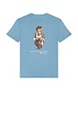 view 1 of 5 Short Sleeve Graphic Heritage Bear T-Shirt in Hatteras Blue