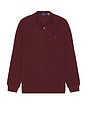 view 1 of 5 Long Sleeve Mesh Polo in Wine Heather