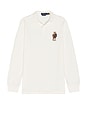 view 1 of 5 Long Sleeve Novelty Holiday Bear Polo in Cream