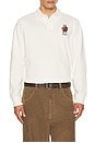 view 4 of 5 Long Sleeve Novelty Holiday Bear Polo in Cream