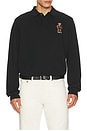 view 4 of 5 Long Sleeve Novelty Holiday Bear Polo in Black