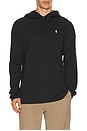 view 1 of 5 Long Sleeve Hooded T-Shirt in Black Marl Heather