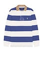 view 4 of 5 Long Sleeve Collared Rugby Shirt in Old Royal & Trophy Cream