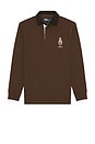 view 4 of 5 Long-sleeve Jersey Knit Novelty Bear Rugby Polo W/ Cord Collar in Branch Brown