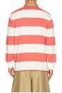 view 2 of 5 Long Sleeve Collared Rugby Shirt in Red Sky & Trophy Cream